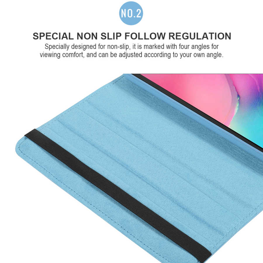 Galaxy Tab A7 Lite T225 Zore Dönebilen Standlı Kılıf Pembe Açık