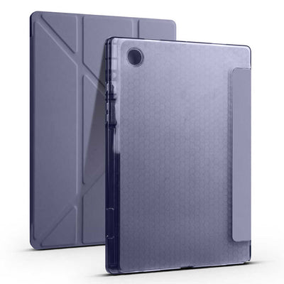 Galaxy Tab A8 10.5 SM-X200 (2021) Kılıf Zore Tri Folding Kalem Bölmeli Standlı Kılıf Mor