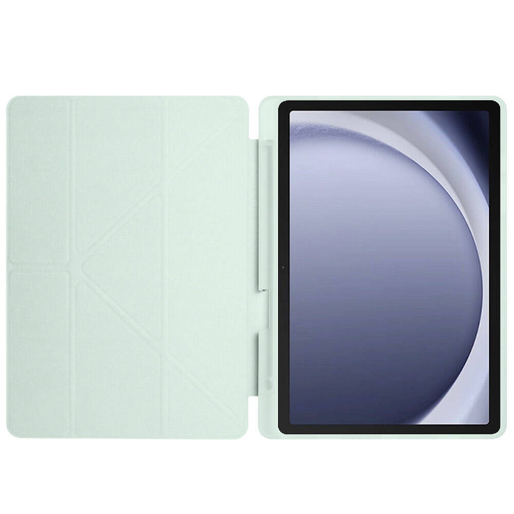 Galaxy Tab A9 Plus Kılıf Zore Tri Folding Kalem Bölmeli Standlı Kılıf Lila