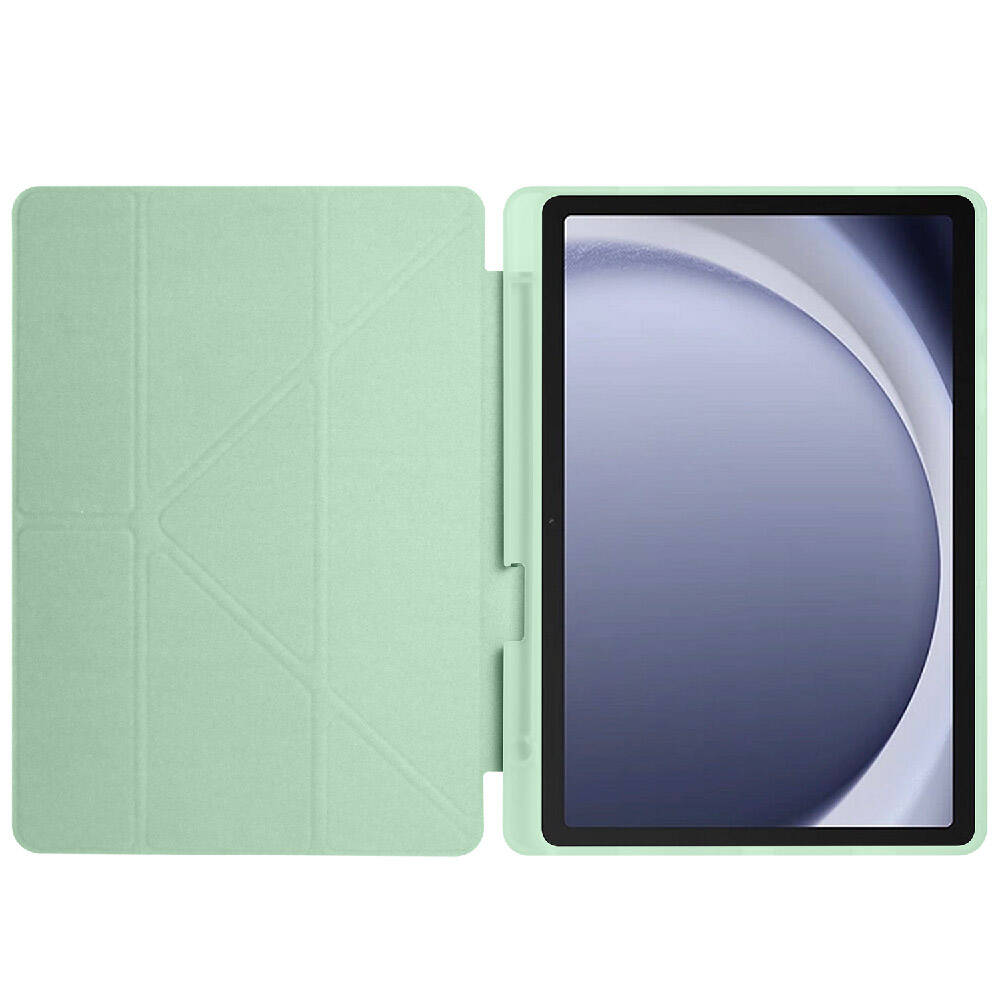 Galaxy Tab A9 Plus Kılıf Zore Tri Folding Kalem Bölmeli Standlı Kılıf Lila