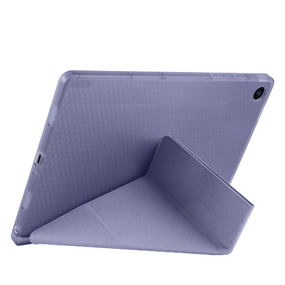 Galaxy Tab A9 Plus Kılıf Zore Tri Folding Kalem Bölmeli Standlı Kılıf Lila