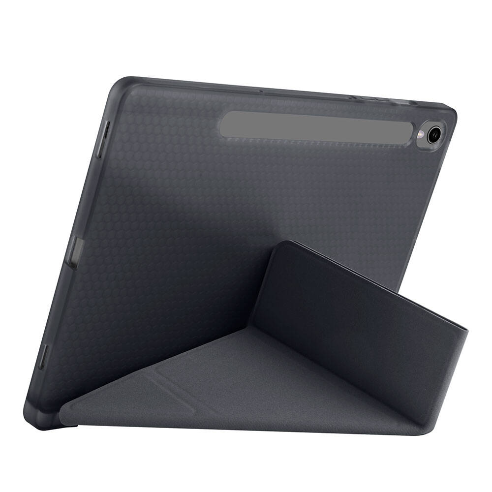 Galaxy Tab S10 FE Kılıf Zore Tri Folding Kalem Bölmeli Standlı Kılıf Lila