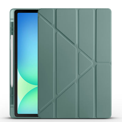 Galaxy Tab S10 FE Plus Kılıf Zore Tri Folding Kalem Bölmeli Standlı Kılıf Mor