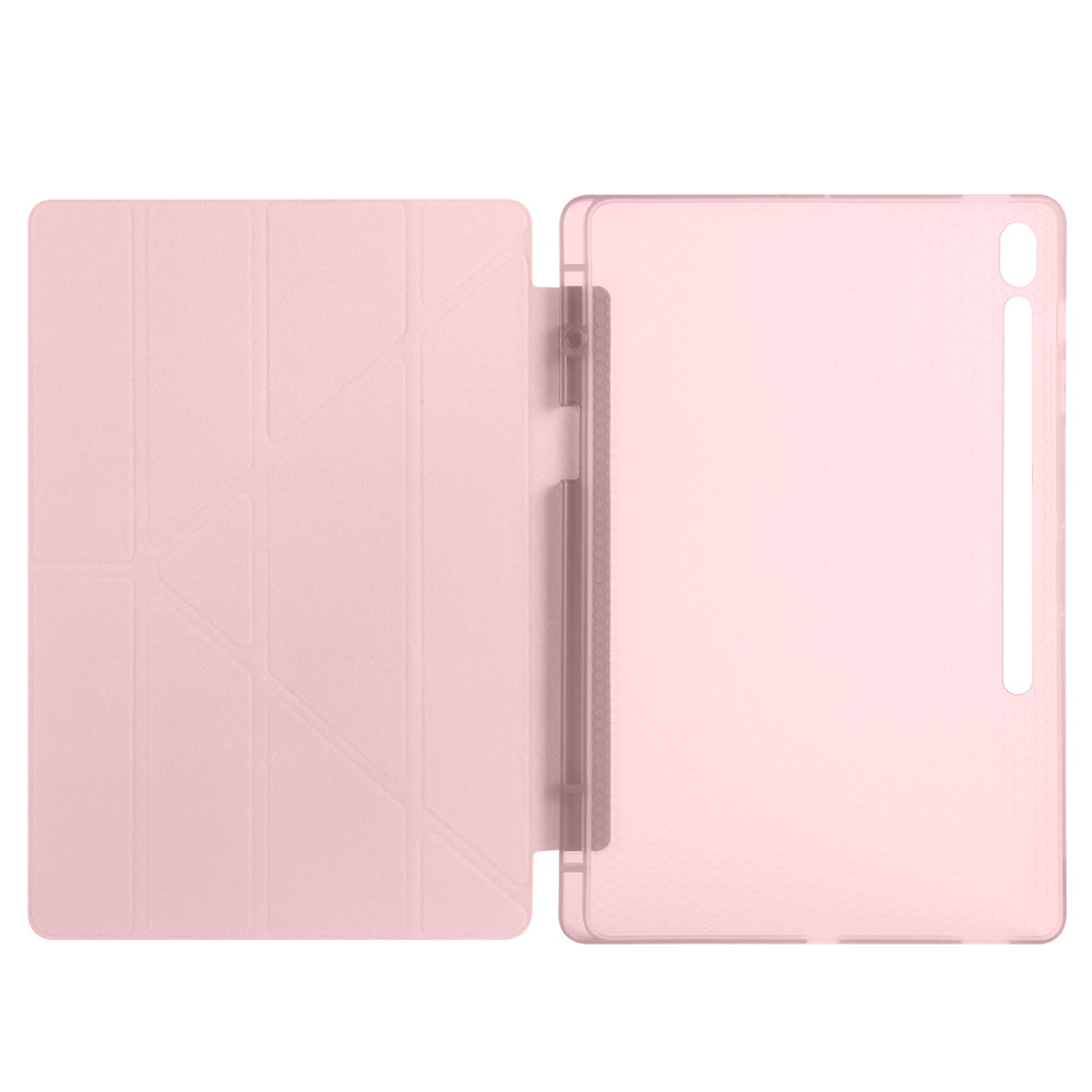 Galaxy Tab S10 FE Plus Kılıf Zore Tri Folding Kalem Bölmeli Standlı Kılıf Mavi