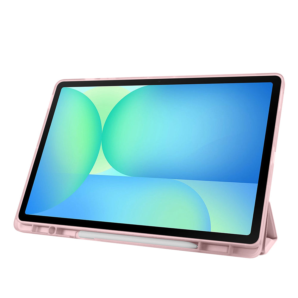 Galaxy Tab S10 FE Plus Kılıf Zore Tri Folding Kalem Bölmeli Standlı Kılıf Lacivert