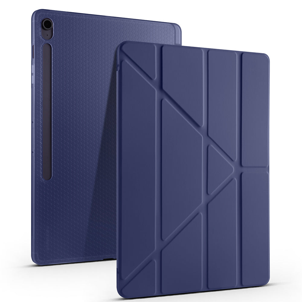 Galaxy Tab S10 FE Plus Kılıf Zore Tri Folding Kalem Bölmeli Standlı Kılıf Lila