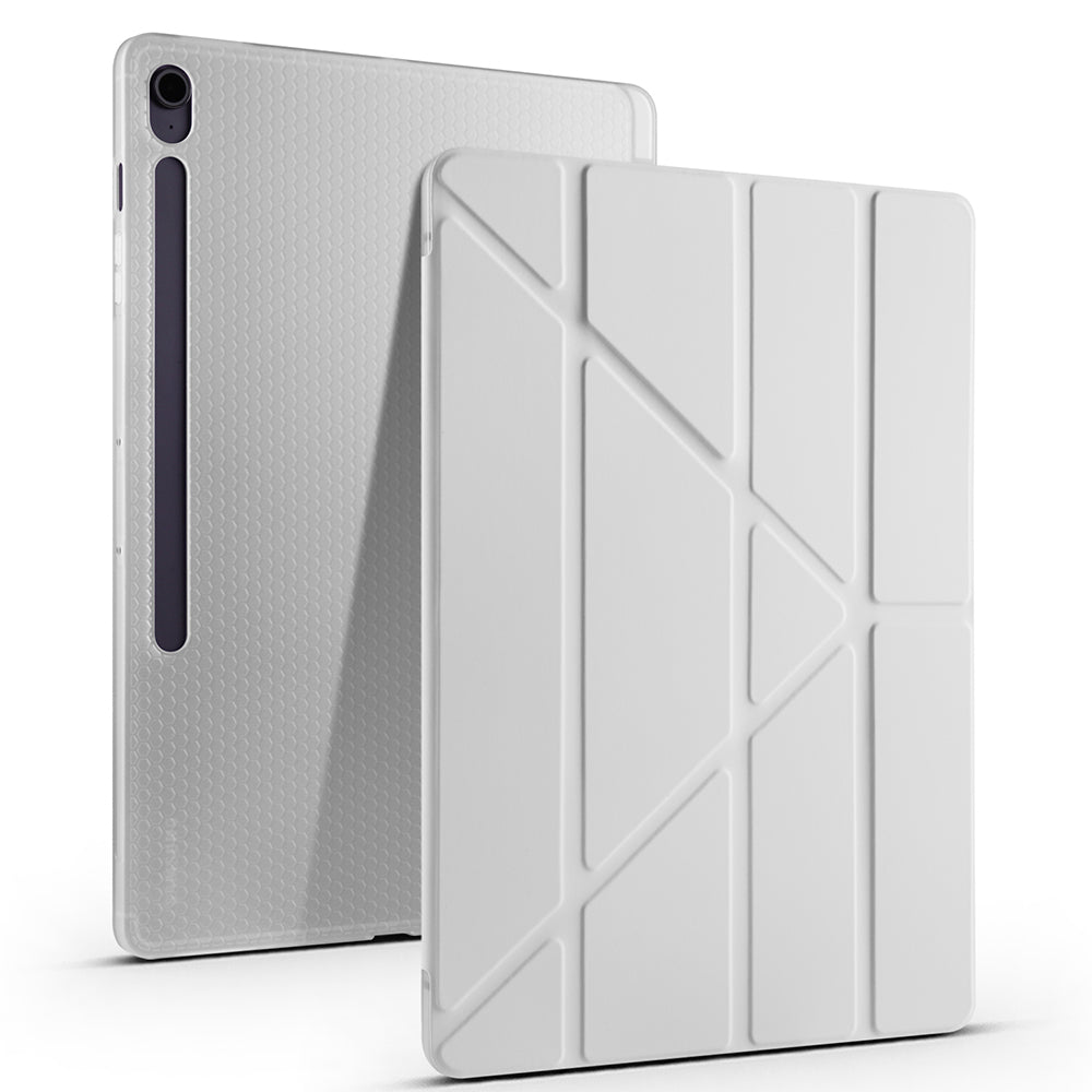 Galaxy Tab S10 FE Plus Kılıf Zore Tri Folding Kalem Bölmeli Standlı Kılıf Siyah