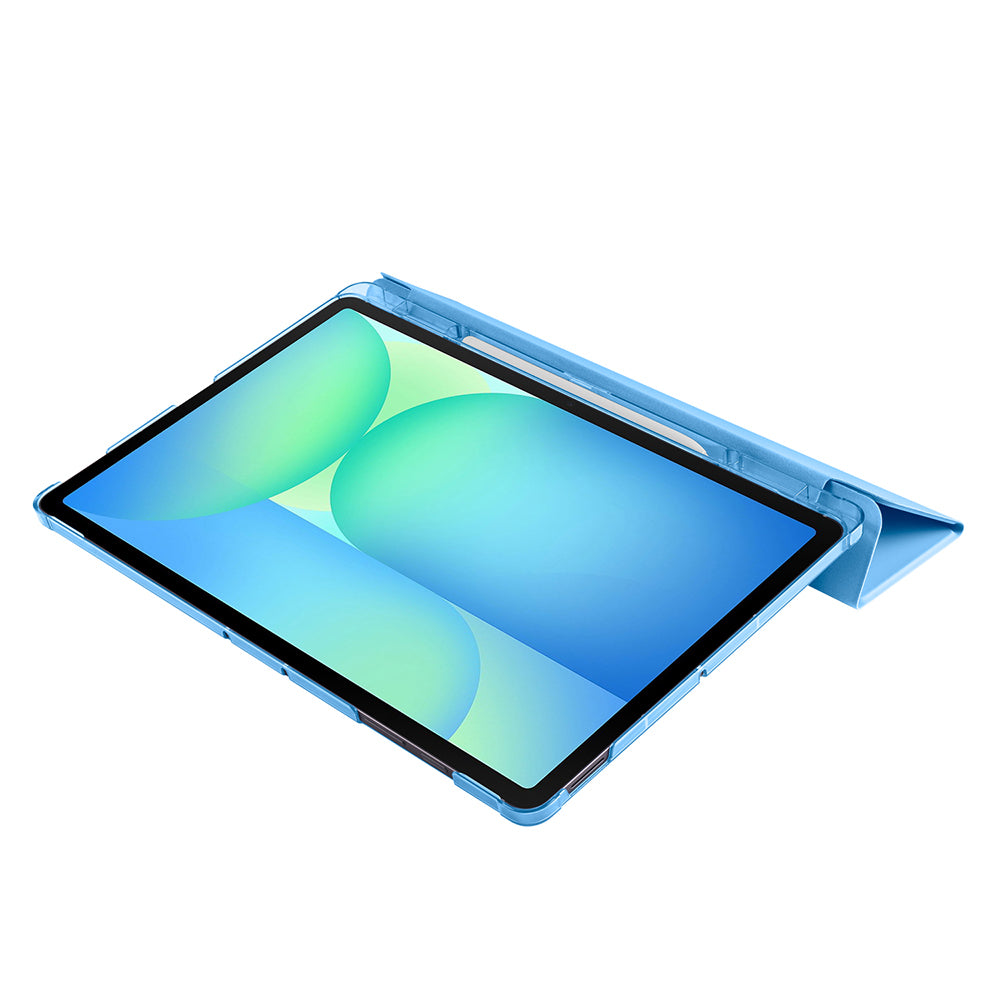 Galaxy Tab S10 FE Plus Zore Smart Cover Kalem Bölmeli Standlı 1-1 Kılıf Mavi