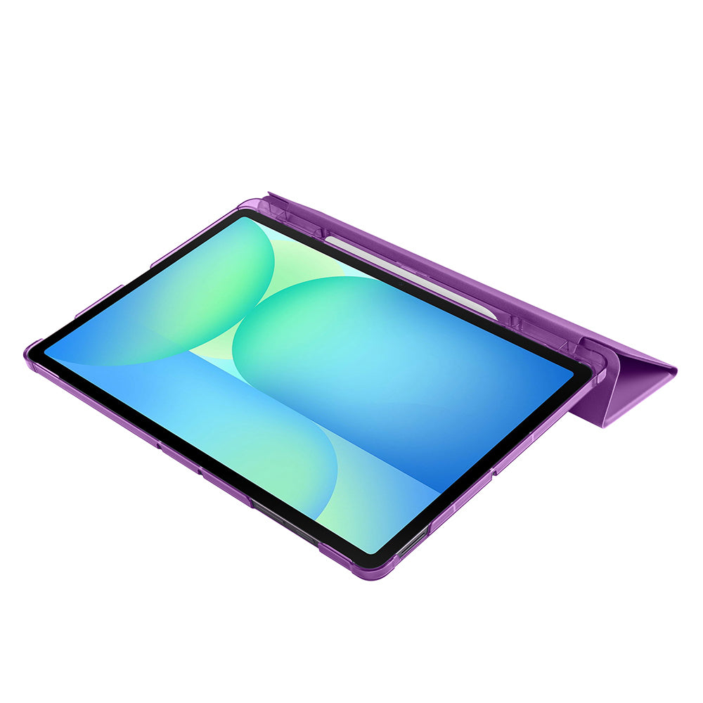 Galaxy Tab S10 FE Plus Zore Smart Cover Kalem Bölmeli Standlı 1-1 Kılıf Lila