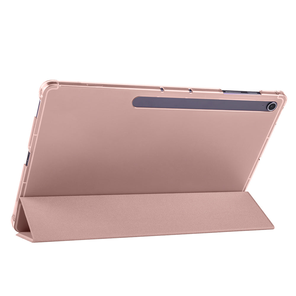 Galaxy Tab S10 FE Plus Zore Smart Cover Kalem Bölmeli Standlı 1-1 Kılıf Gold