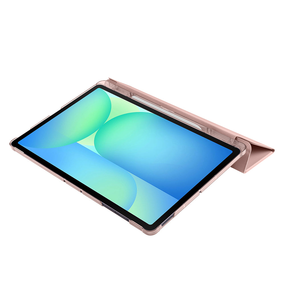 Galaxy Tab S10 FE Plus Zore Smart Cover Kalem Bölmeli Standlı 1-1 Kılıf Rose Gold
