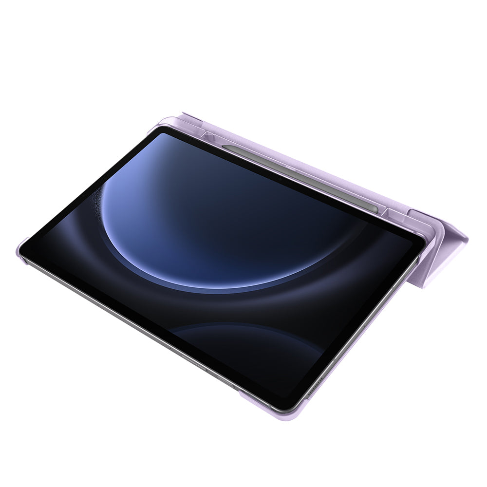 Galaxy Tab S10 FE Zore Smart Cover Kalem Bölmeli Standlı 1-1 Kılıf Petrol Mavi