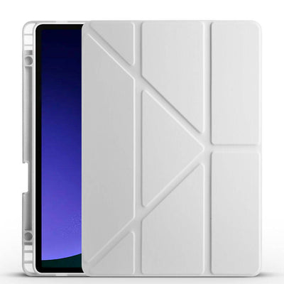 Galaxy Tab S10 Lite Kılıf Zore Tri Folding Kalem Bölmeli Standlı Kılıf Gri