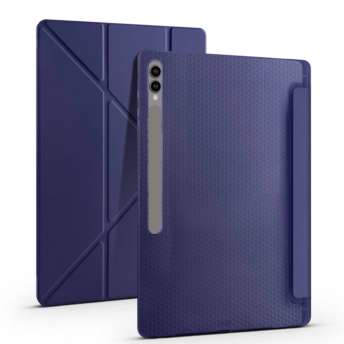 Galaxy Tab S11 Ultra SM-X930 Kılıf Zore Tri Folding Kalem Bölmeli Standlı Kılıf Mor