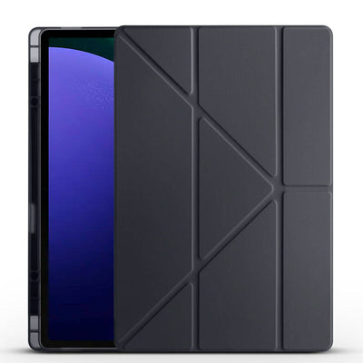 Galaxy Tab S11 Ultra SM-X930 Kılıf Zore Tri Folding Kalem Bölmeli Standlı Kılıf Siyah