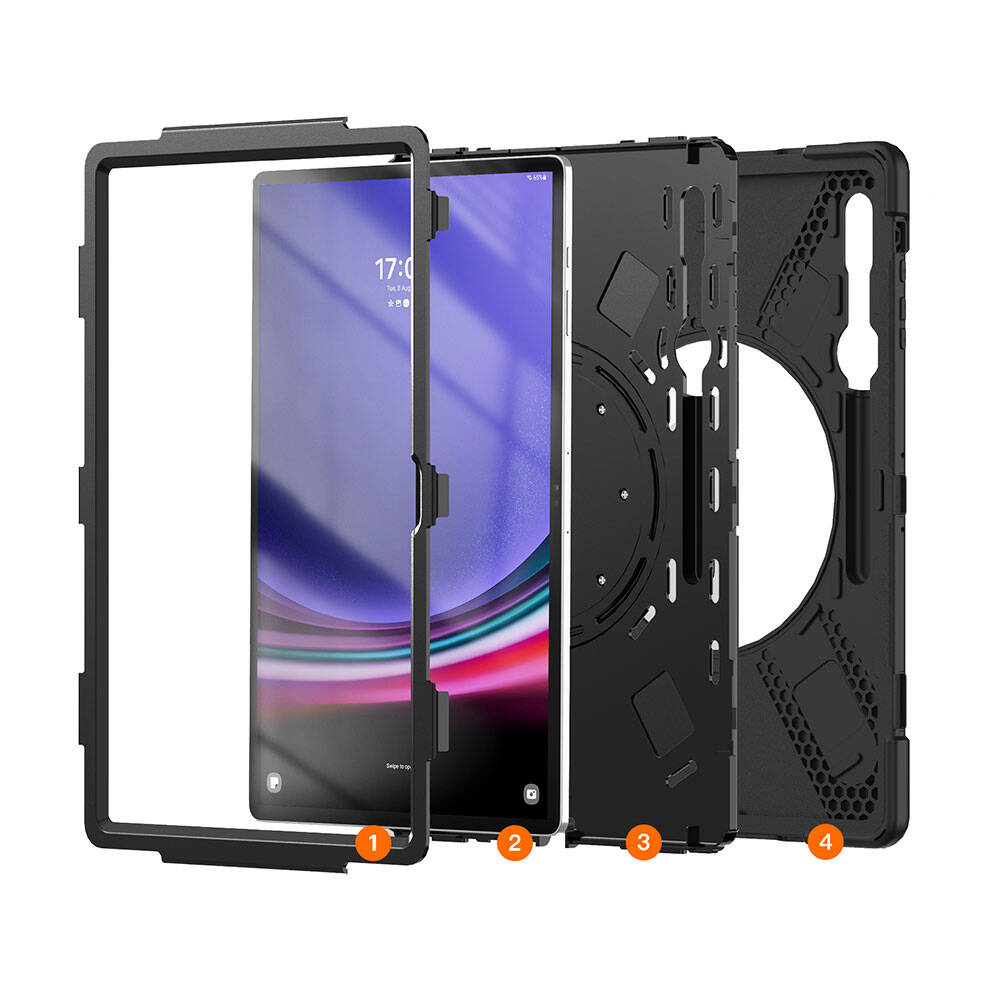 Galaxy Tab S11 Ultra SM-X930 Zore Defender Tablet Silikon Siyah