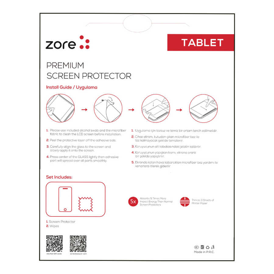 Galaxy Tab S2 9.7 T815 Zore Tablet Blue Nano Ekran Koruyucu Renksiz