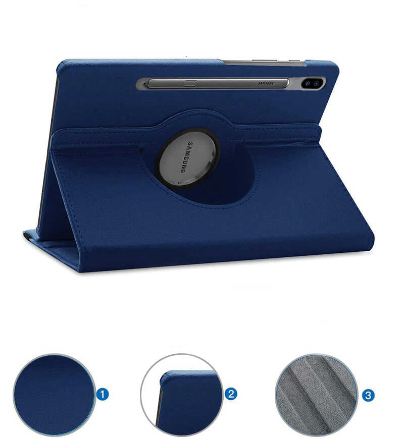 Galaxy Tab S7 FE LTE (T737-T736-T733-T730) Zore Dönebilen Standlı Kılıf Siyah