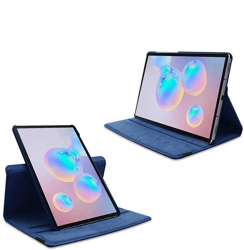 Galaxy Tab S7 Plus T970 Zore Dönebilen Standlı Kılıf Pembe Koyu