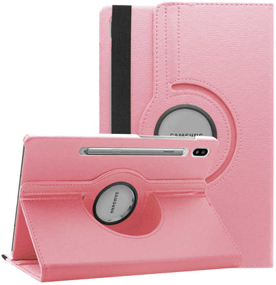 Galaxy Tab S7 Plus T970 Zore Dönebilen Standlı Kılıf Pembe