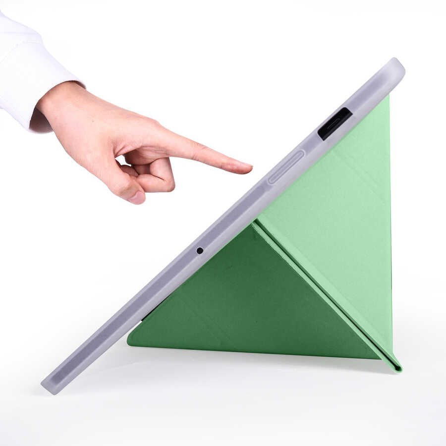 Galaxy Tab S7 T870 Kılıf Zore Tri Folding Kalem Bölmeli Standlı Kılıf Mor