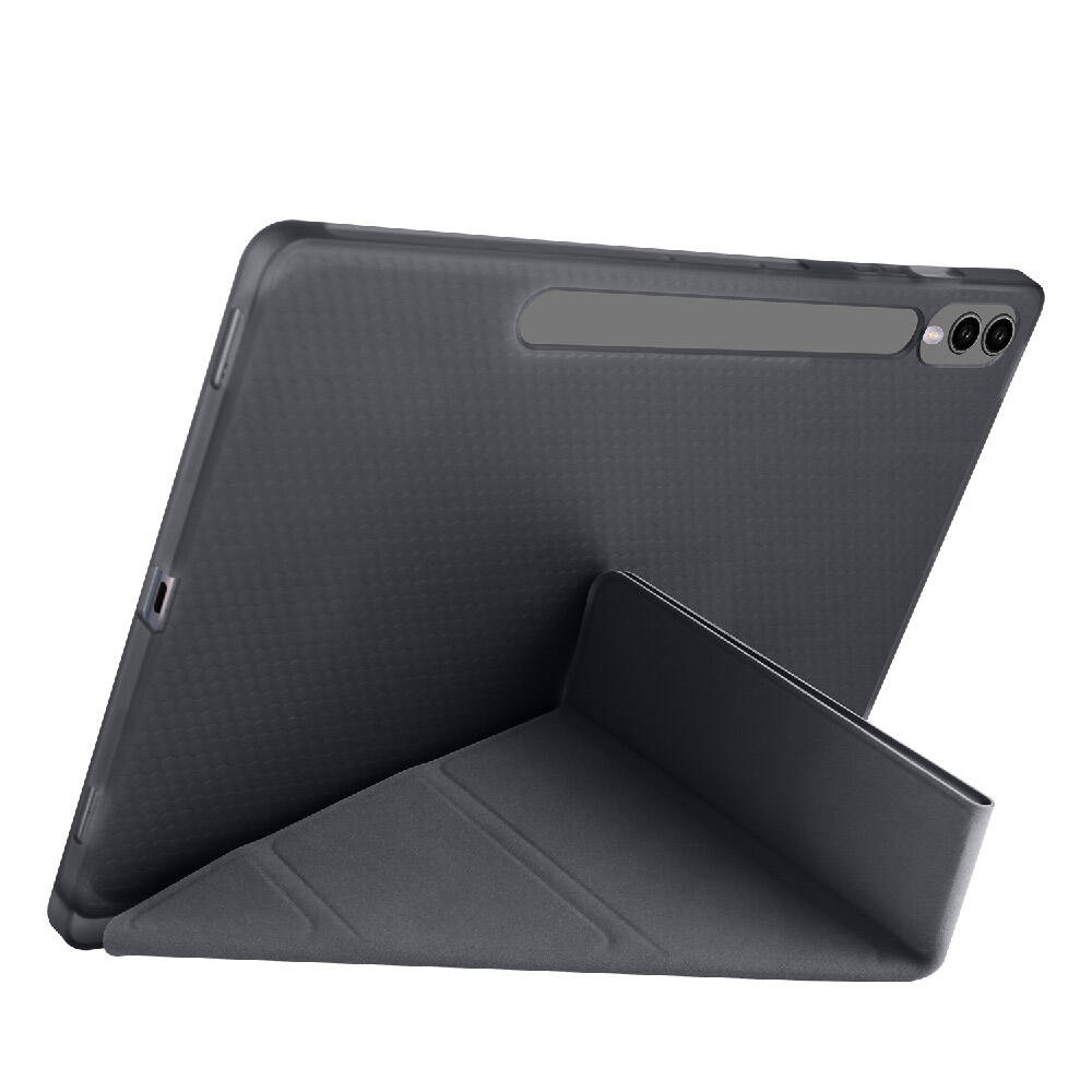 Galaxy Tab S9 FE Plus Kılıf Zore Tri Folding Kalem Bölmeli Standlı Kılıf Rose Gold