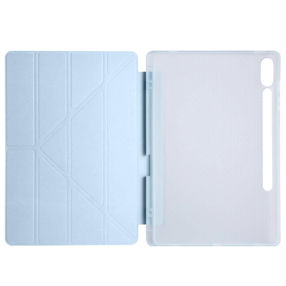 Galaxy Tab S9 FE Plus Kılıf Zore Tri Folding Kalem Bölmeli Standlı Kılıf Lila