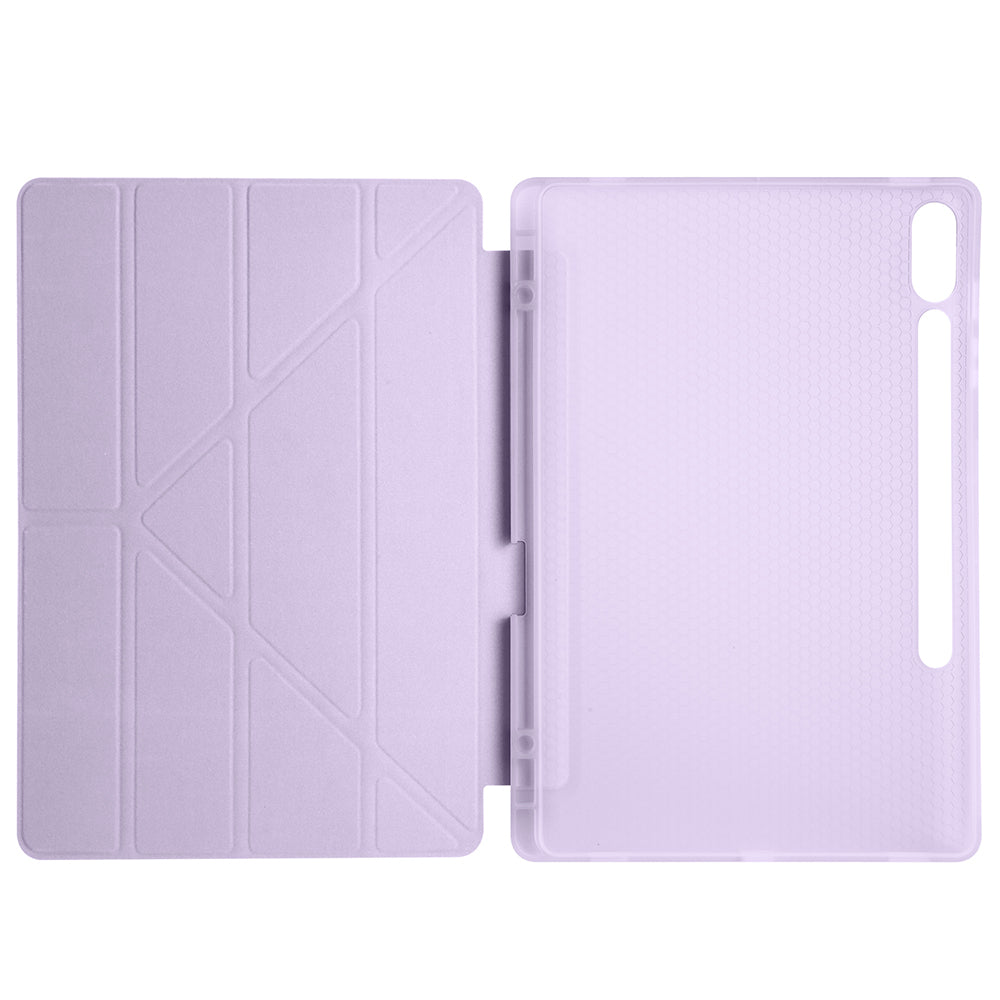 Galaxy Tab S9 FE Plus Kılıf Zore Tri Folding Kalem Bölmeli Standlı Kılıf Açık Yeşil