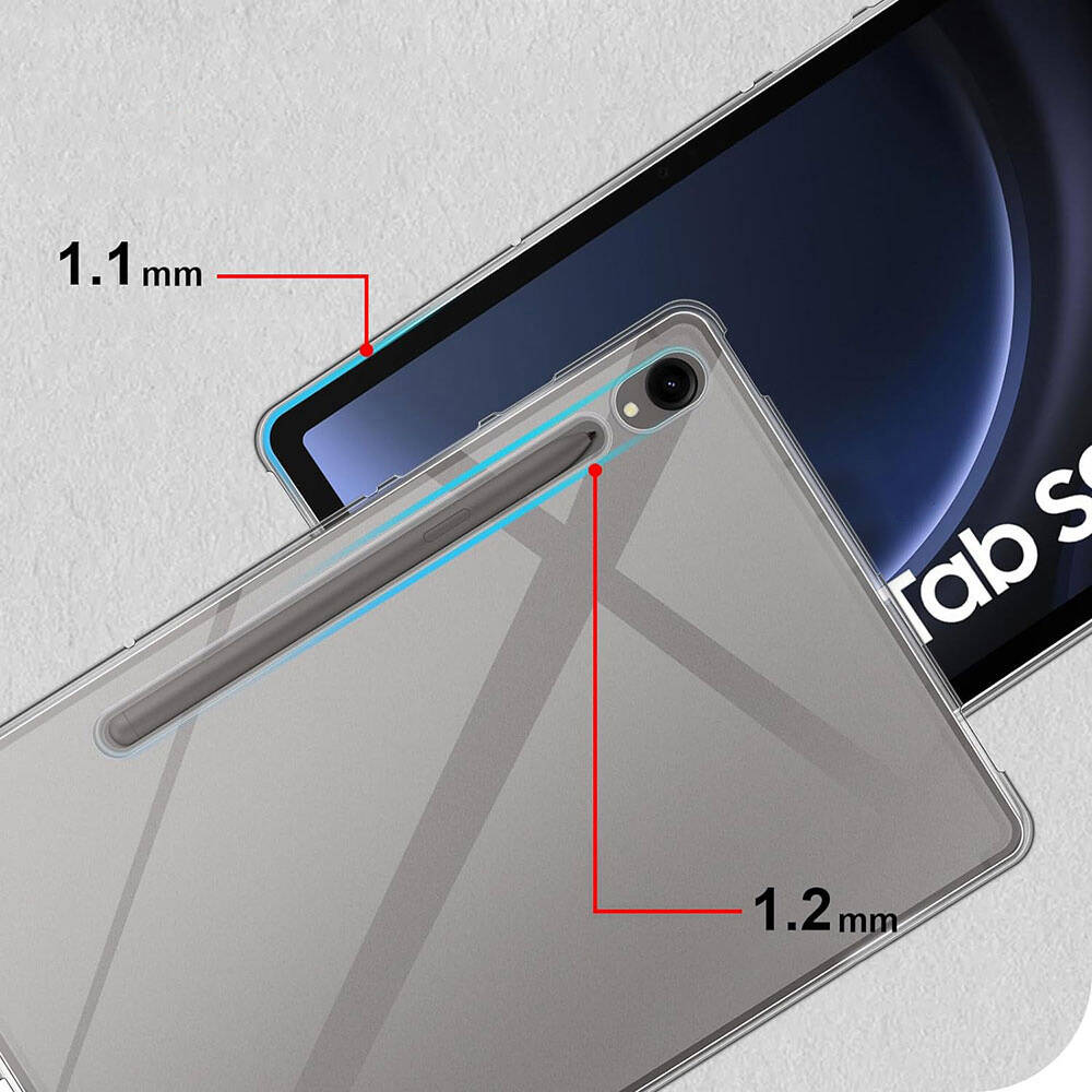 Galaxy Tab S9 Kılıf Zore Tablet Süper Silikon Kapak Renksiz