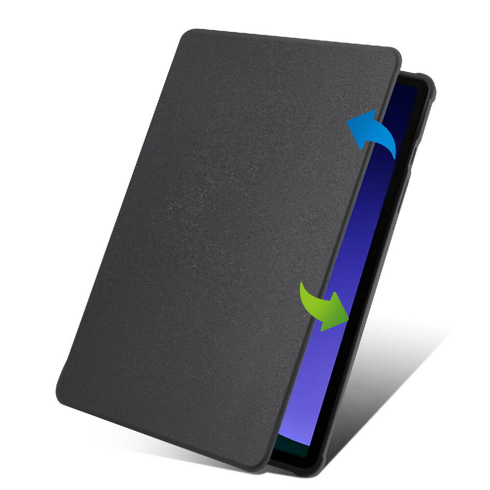 Galaxy Tab S9 Kılıf Zore Termik Kalem Bölmeli Dönebilen Standlı Kılıf Siyah