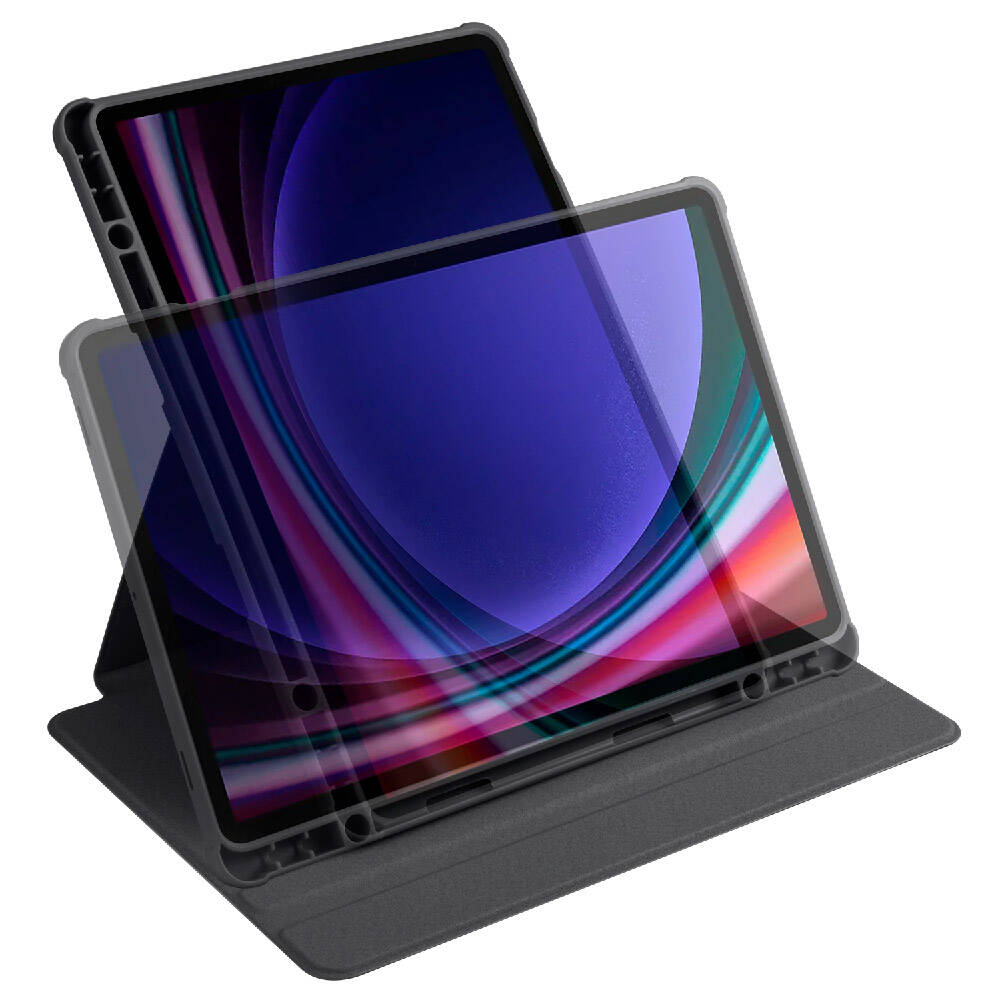 Galaxy Tab S9 Kılıf Zore Termik Kalem Bölmeli Dönebilen Standlı Kılıf Lavendery Gray