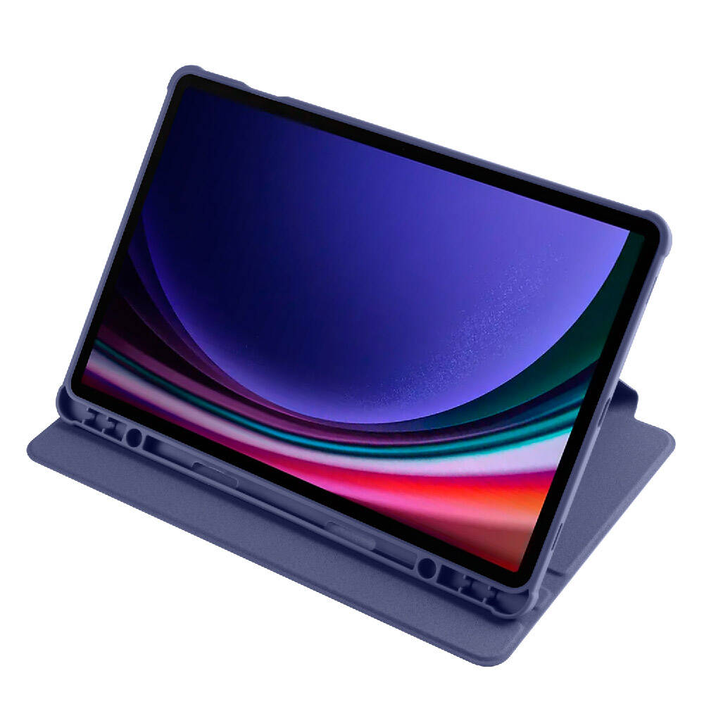 Galaxy Tab S9 Kılıf Zore Termik Kalem Bölmeli Dönebilen Standlı Kılıf Lacivert