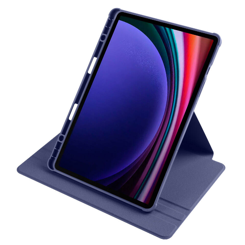 Galaxy Tab S9 Kılıf Zore Termik Kalem Bölmeli Dönebilen Standlı Kılıf Lacivert