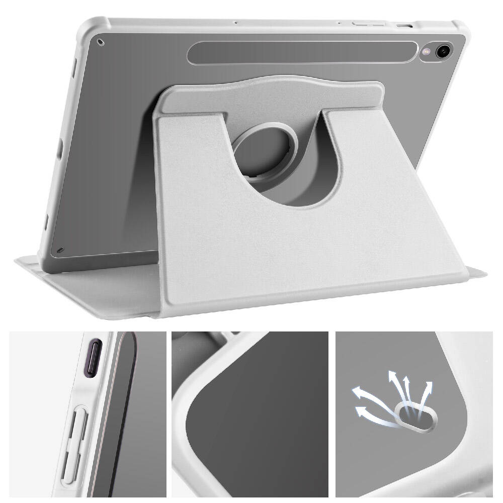 Galaxy Tab S9 Kılıf Zore Termik Kalem Bölmeli Dönebilen Standlı Kılıf Koyu Yeşil