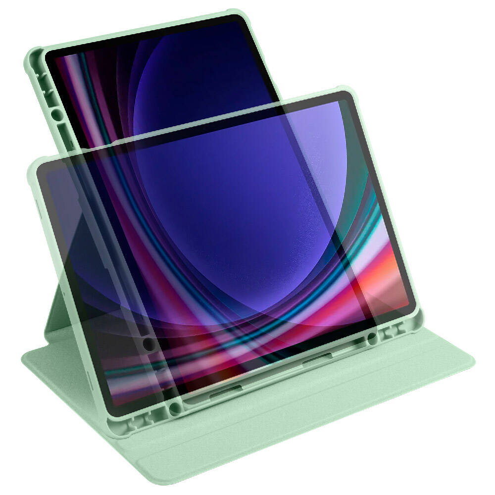 Galaxy Tab S9 Kılıf Zore Termik Kalem Bölmeli Dönebilen Standlı Kılıf Mavi