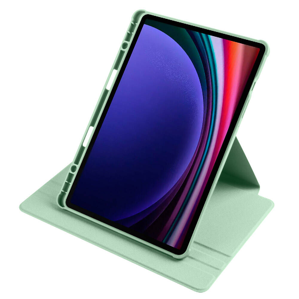 Galaxy Tab S9 Kılıf Zore Termik Kalem Bölmeli Dönebilen Standlı Kılıf Lavendery Gray