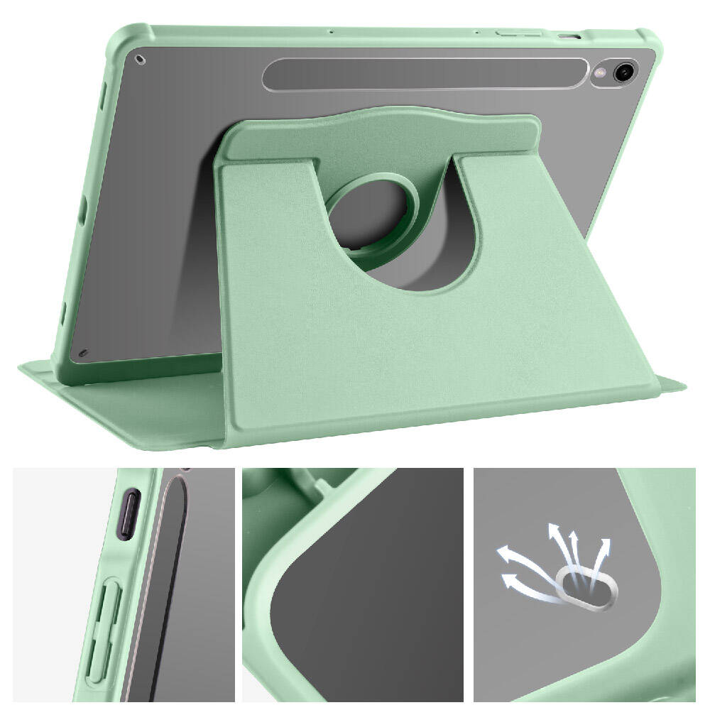 Galaxy Tab S9 Kılıf Zore Termik Kalem Bölmeli Dönebilen Standlı Kılıf Lacivert