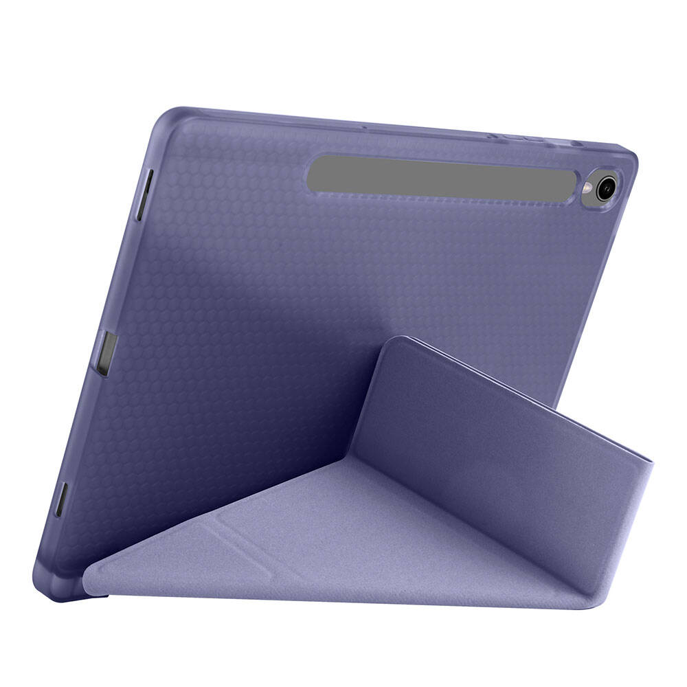 Galaxy Tab S9 Kılıf Zore Tri Folding Kalem Bölmeli Standlı Kılıf Rose Gold