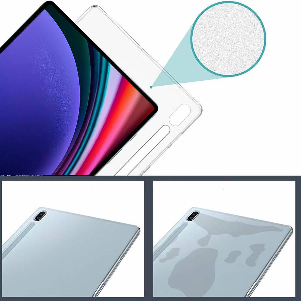 Galaxy Tab S9 Plus Kılıf Zore Tablet Süper Silikon Kapak Renksiz