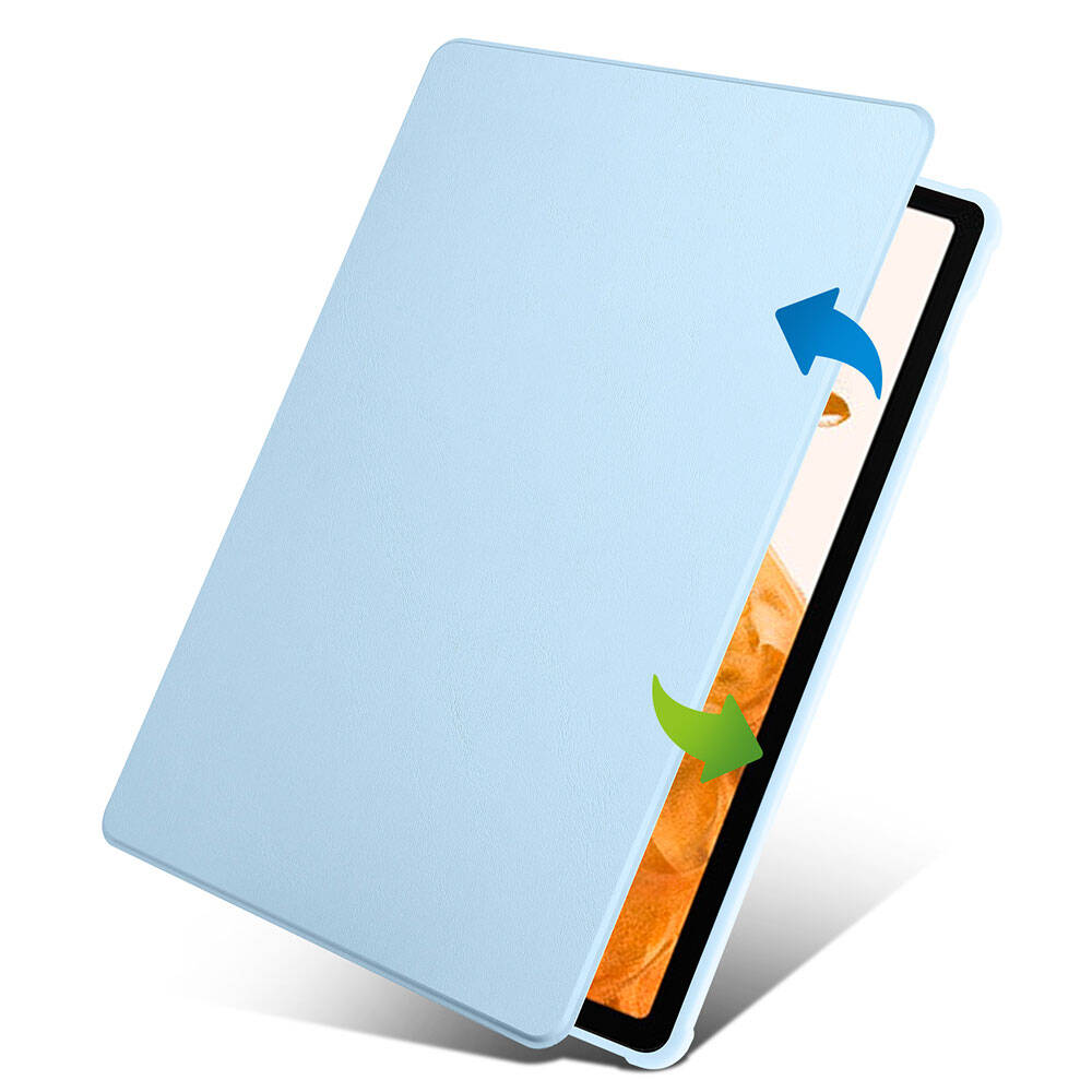 Galaxy Tab S9 Plus Kılıf Zore Termik Kalem Bölmeli Dönebilen Standlı Kılıf Gri