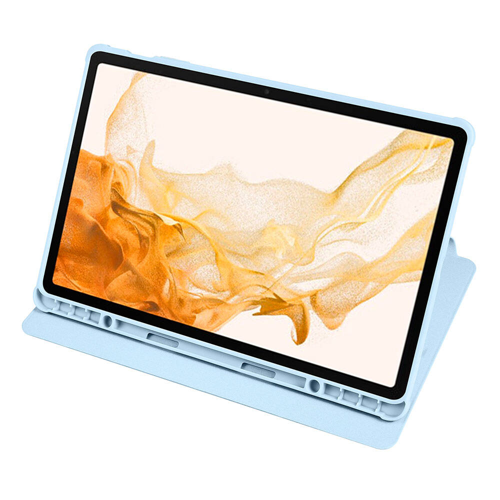 Galaxy Tab S9 Plus Kılıf Zore Termik Kalem Bölmeli Dönebilen Standlı Kılıf Lavendery Gray