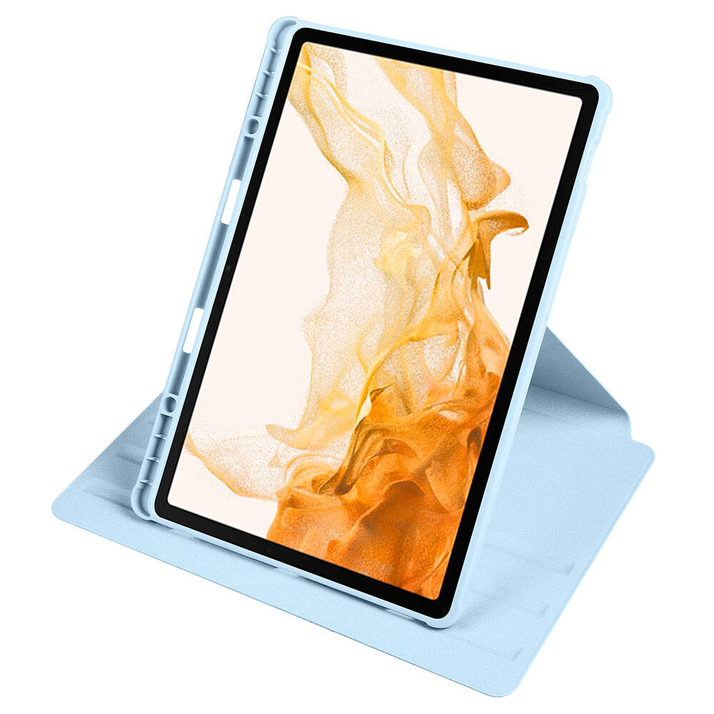 Galaxy Tab S9 Plus Kılıf Zore Termik Kalem Bölmeli Dönebilen Standlı Kılıf Gri