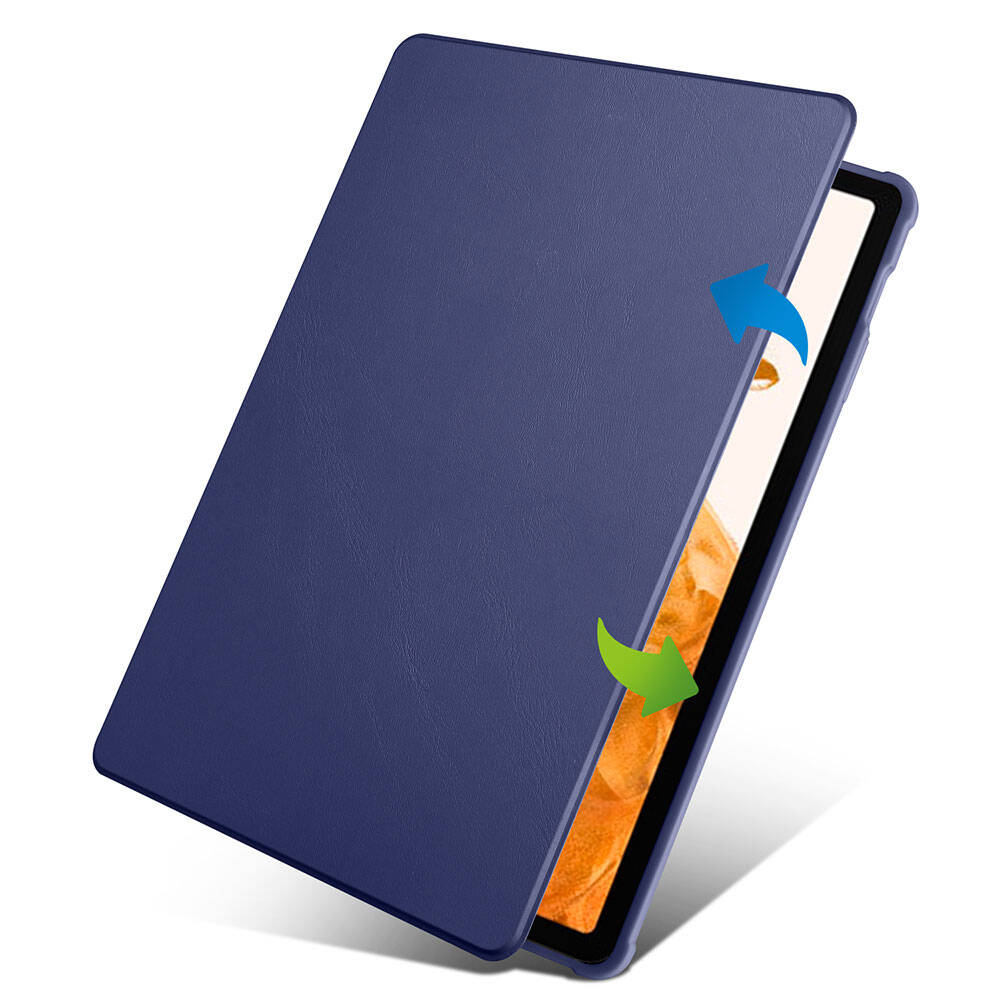 Galaxy Tab S9 Plus Kılıf Zore Termik Kalem Bölmeli Dönebilen Standlı Kılıf Siyah