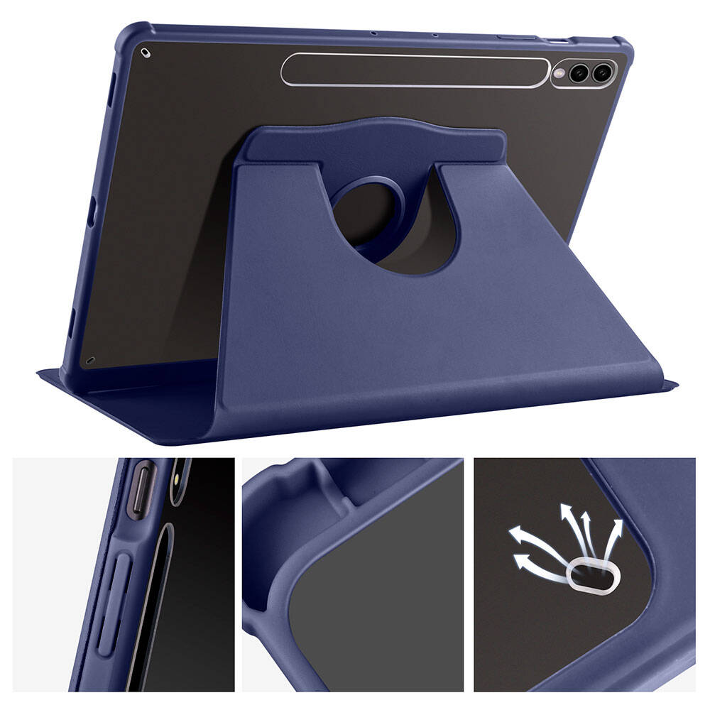 Galaxy Tab S9 Plus Kılıf Zore Termik Kalem Bölmeli Dönebilen Standlı Kılıf Açık Yeşil