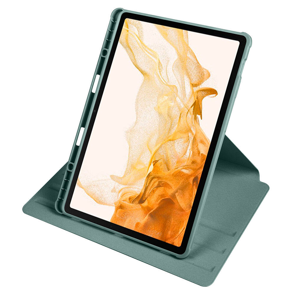 Galaxy Tab S9 Plus Kılıf Zore Termik Kalem Bölmeli Dönebilen Standlı Kılıf Siyah