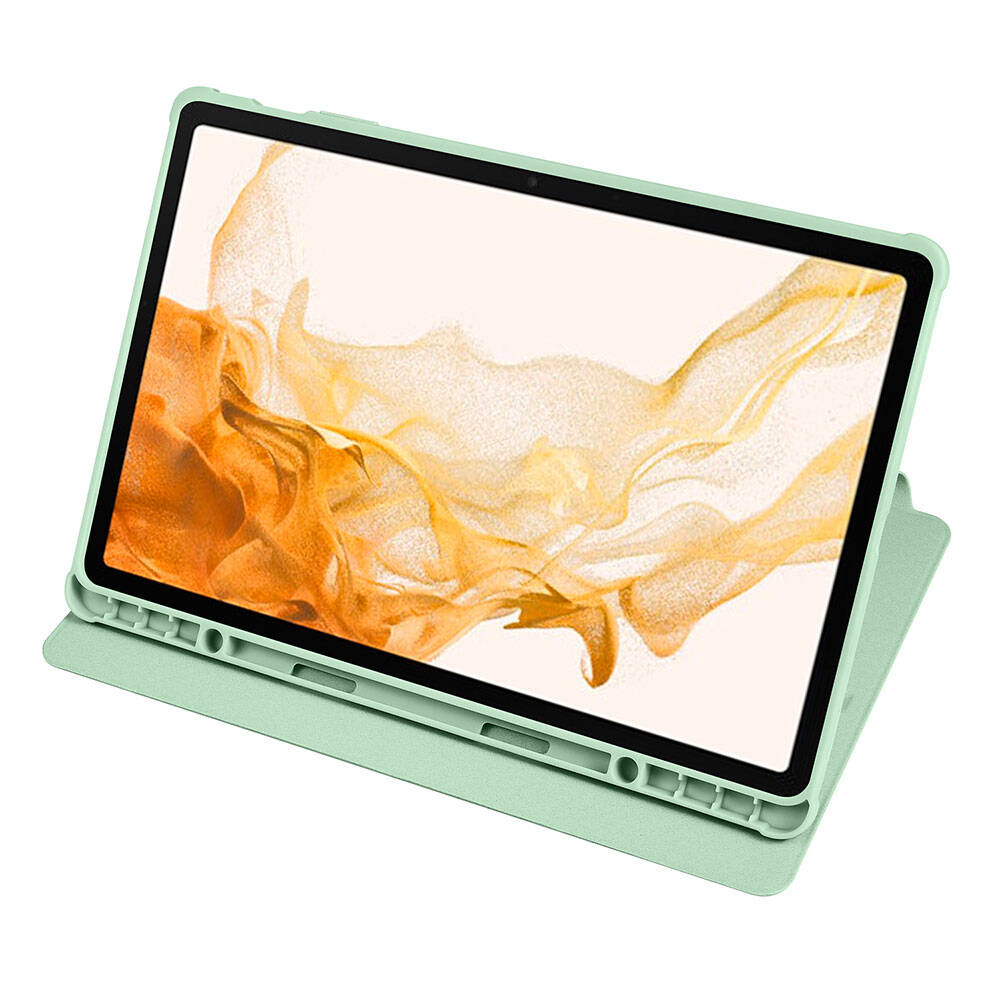 Galaxy Tab S9 Plus Kılıf Zore Termik Kalem Bölmeli Dönebilen Standlı Kılıf Gri