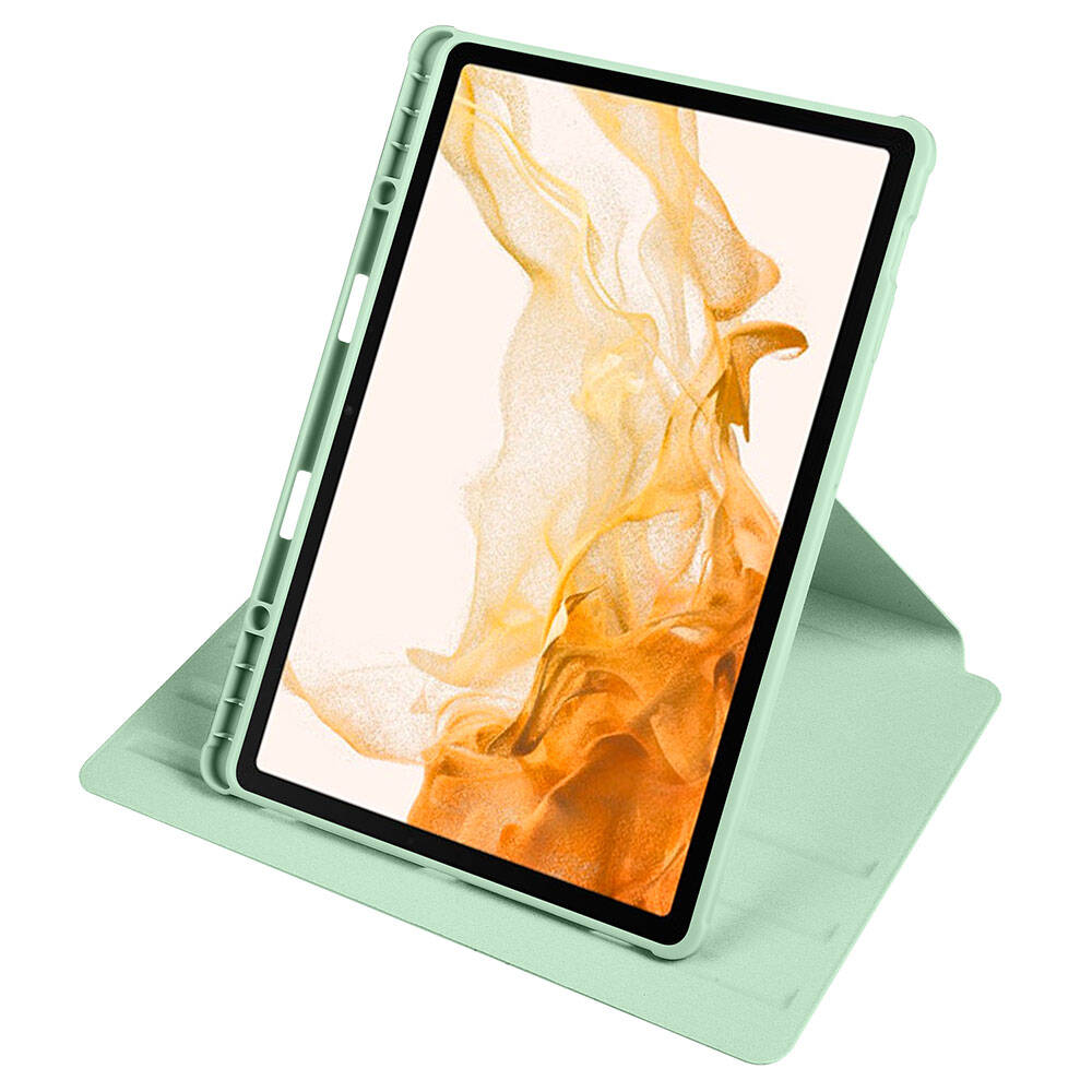 Galaxy Tab S9 Plus Kılıf Zore Termik Kalem Bölmeli Dönebilen Standlı Kılıf Gri