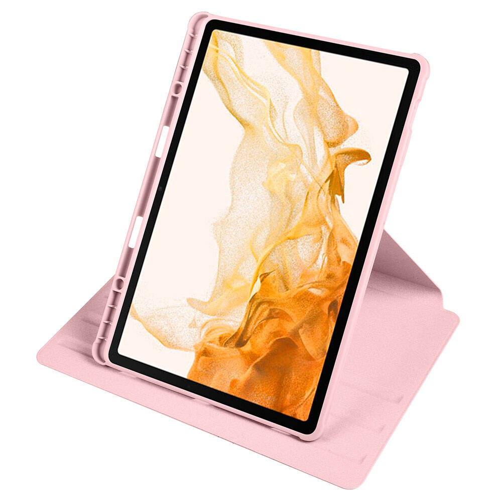 Galaxy Tab S9 Plus Kılıf Zore Termik Kalem Bölmeli Dönebilen Standlı Kılıf Gri