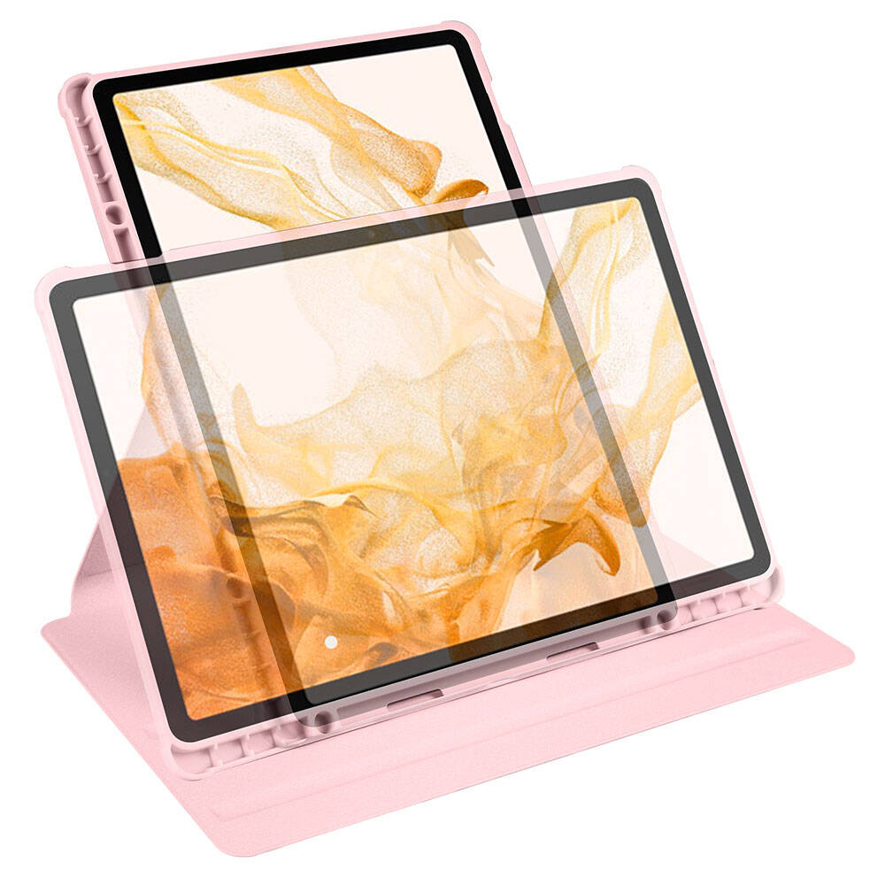 Galaxy Tab S9 Plus Kılıf Zore Termik Kalem Bölmeli Dönebilen Standlı Kılıf Gri