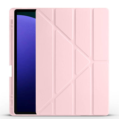 Galaxy Tab S9 Plus Kılıf Zore Tri Folding Kalem Bölmeli Standlı Kılıf Kırmızı